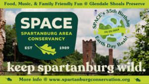 Food, Music, & Family Friendly Fun @ Glendale Shoals Preserve. Keep Spartanburg Wild. Spartanburg Area Conservancy. More info @ www.spartanburgconservation.org